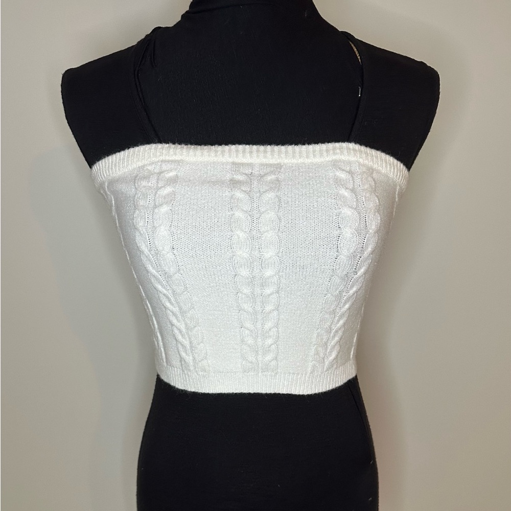 Victoria + Sophia Knit Sweater Tube Top NWT($59) Women’s Sz S White #882